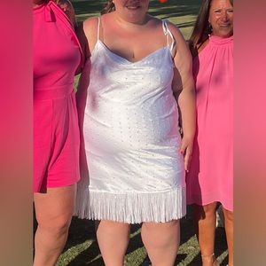 Eloquii Sequin Fringe Dress